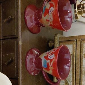 Red Artistic Mug Set